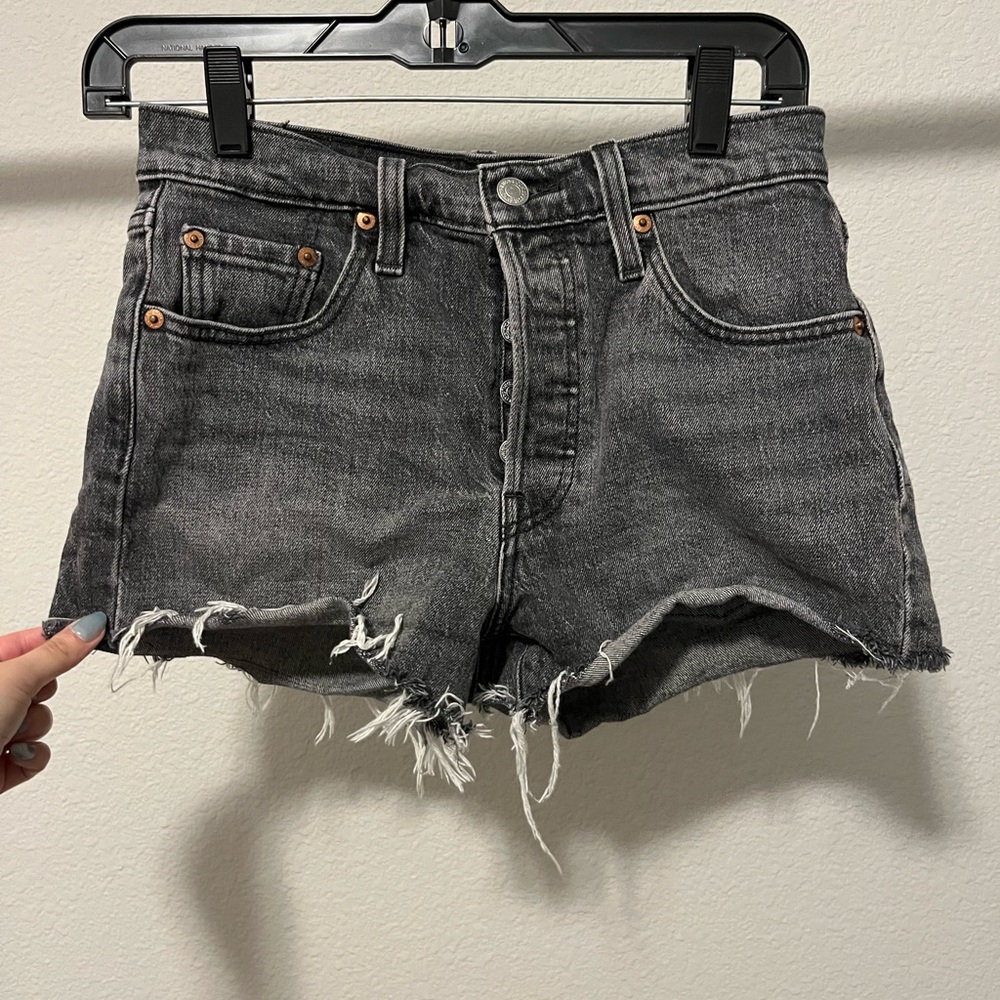 Women's Levi’s Black/Dark Gray Denim Shorts